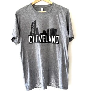 Only in Clev Urban-inspired Streetwear Gray Cleveland Skyline Graphic T-Shirt